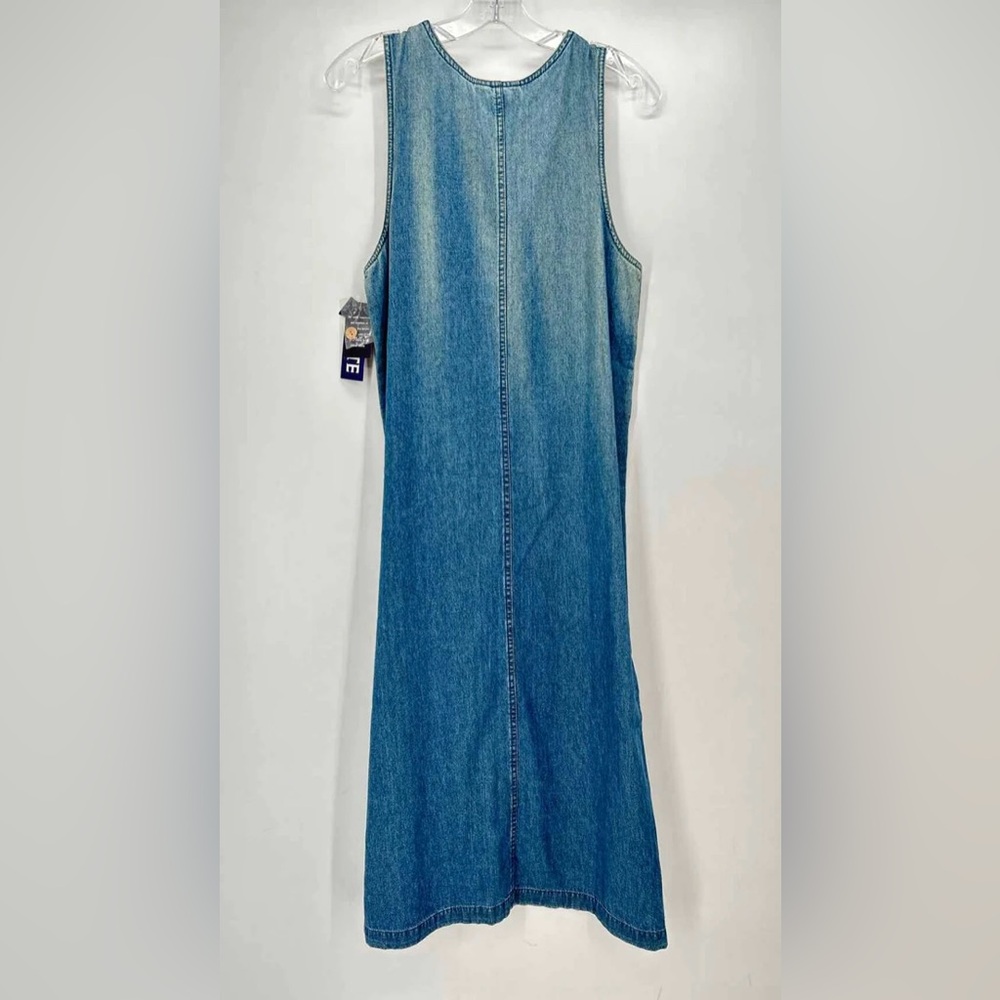 Vintage Original TY Wear 90’s Y2K Overall Denim Maxi Dress Size 8 Petite New NWT